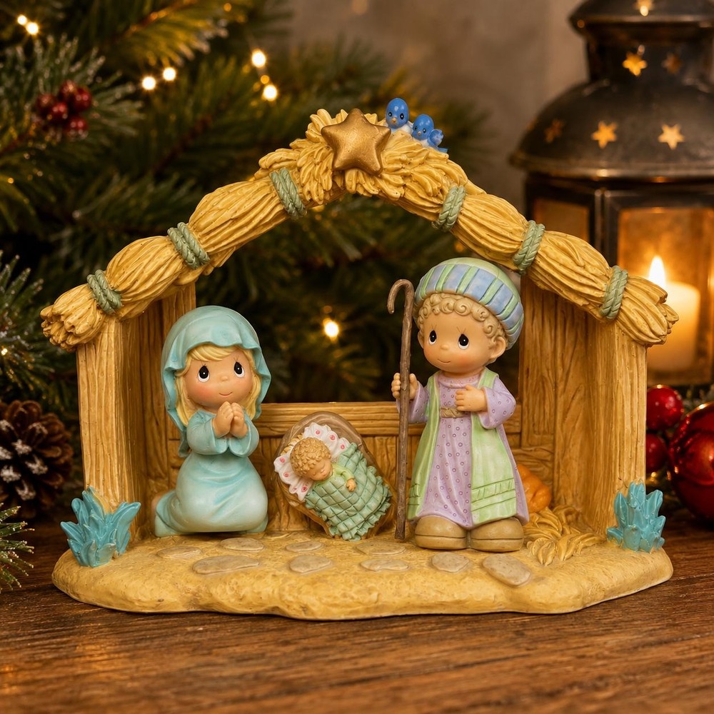 Vintage 2004 Precious Moments Nativity Set 4004566 Holy Family Christmas Enesco